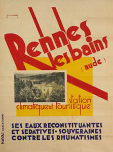 A Rennes-les-Bains poster by Mourens from around 1930