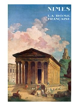 Poster Advertising Nimes, the French Rome, circa 1930