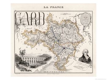 Map of Gard France